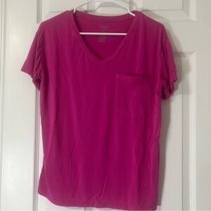 Kyte Baby Women’s Bamboo Relaxed Fit Hot Pink V-Neck Top Size XS